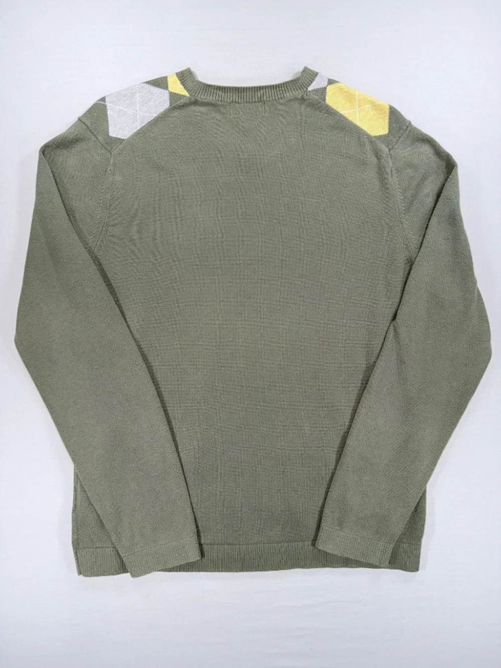 Banana Republic Men's Green Argyle V-Neck Sweater Size M - EUC